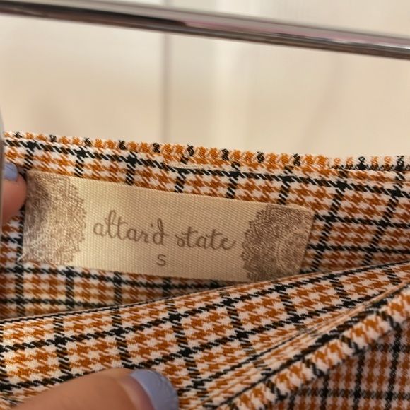Orange and Black Altar’d State Plaid Mini Skirt Size Small - Picture 3 of 3